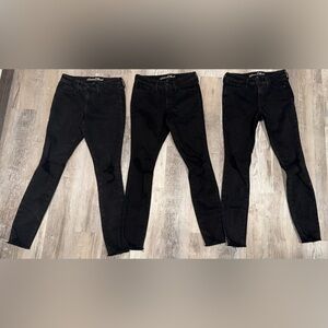 3 Pairs Women's Black "destroyed"" Mid Rise Skinny Jeans Size 4/27 Long